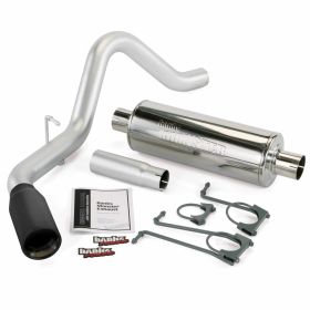 Monster Exhaust System Single Exit Black Round Tip 08-10 Ford 6.8 S/D Super Duty Truck ECSB/CCSB or and 11 Ford 6.2 CCLB Banks Power - 48725-B