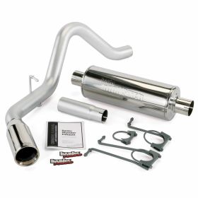 Monster Exhaust System Single Exit Chrome Round Tip 08-10 Ford 6.8 S/D Super Duty ECSB/CCSB or and 11 Ford 6.2 CCLB Banks Power - 48725