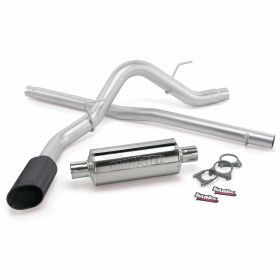 Monster Exhaust System Single Exit Black Ob Round Tip 04-08 Ford F-150/Lincoln ECLB Banks Power - 48742-B