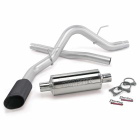 Monster Exhaust System Single Exit Black Ob Round Tip 09-10 Ford F-150 5.4L CCSB-CCLB Banks Power - 48747-B