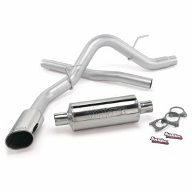 Monster Exhaust System Single Exit Chrome Ob Round Tip Ford 6.2L F-150 Raptor 10 ECSB and 11-14 ECSB-CCSB to Banks Power - 48755