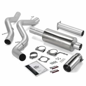 Monster Exhaust System Single Exit Chrome Round Tip 06-07 Chevy 6.6L SCLB Banks Power - 48937