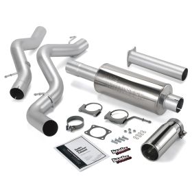 Monster Exhaust System Single Exit Chrome Round Tip 06-07 Chevy 6.6L ECLB Banks Power - 48940