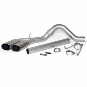 Monster Exhaust System Single Exit DualChrome Ob Round Tips 07-10 Dodge 6.7L SCLB/CCLB Banks Power - 49766