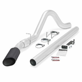 Monster Exhaust System Single Exit Black Tip 08-10 Ford 6.4L All Cab and Bed Lengths Banks Power - 49781-B