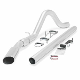 Monster Exhaust System Single Exit Chrome Tip 08-10 Ford 6.4L All Cab and Bed Lengths Banks Power - 49781