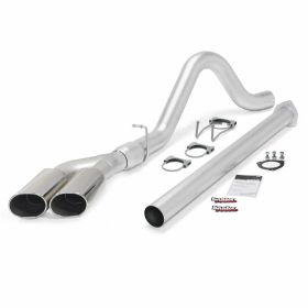 Monster Exhaust System Single Exit DualChrome Ob Round Tips 15 Ford Super Duty 6.7L Diesel Banks Power - 49793