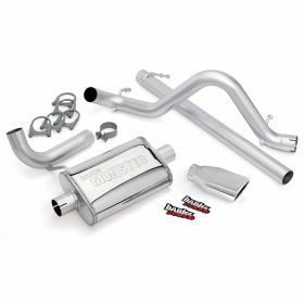 Monster Exhaust System Single Exit Chrome Ob Round Tip 07-11 Jeep 3.8L Wrangler 2 Door Banks Power - 51321