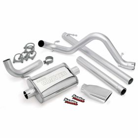 Monster Exhaust System Single Exit Chrome Ob Round Tip 07-11 Jeep 3.8L Wrangler Unlimited 4 Door Banks Power - 51322