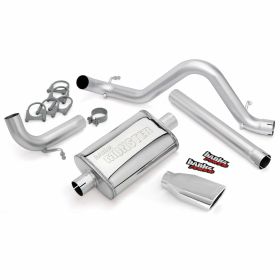 Monster Exhaust System Single Exit Chrome Ob Round Tip 12-17 Jeep 3.6L Wrangler All 4 Door Banks Power - 51343
