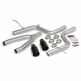 Monster Exhaust System DualRear Exit Black Round Tips 14-15 Jeep Grand Cherokee 3.0L Diesel Banks Power - 51364-B