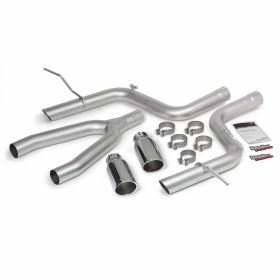 Monster Exhaust System DualRear Exit Chrome Round Tips 14-15 Jeep Grand Cherokee 3.0L Diesel Banks Power - 51364
