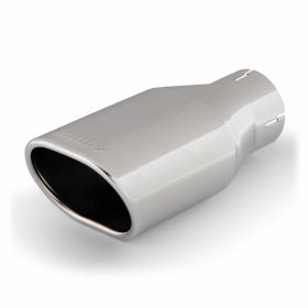 Tailpipe Tip Kit Ob Round Angle Cut Chrome 2.5 Inch Tube 3.13 X 3.75 X 9 inch Banks Power - 52900