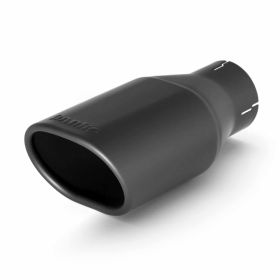 Tailpipe Tip Kit Ob Round Angle Cut Black 2.5 Inch Tube 3.13 X 3.75 X 9 inch Banks Power - 52901