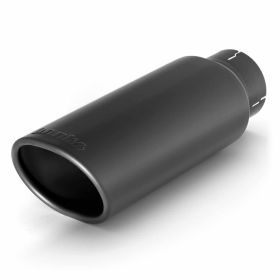 Tailpipe Tip Kit Ob Round Angle Cut Black 3 Inch Tube 3.75 X 4.5 X 11.5 inch Banks Power - 52909