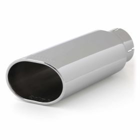 Tailpipe Tip Ob Round Slash Cut Chrome 3.5 Inch Tube 4.38 X 5.25 X 13.3 inch Banks Power - 52918