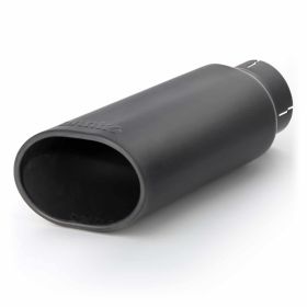 Tailpipe Tip Ob Round Slash Cut Black 3.5 Inch Tube 4.38 X 5.25 X 13.38 inch Banks Power - 52919