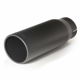 Tailpipe Tip Kit Round Straight Cut Black 3.5 Inch Tube 4.38 Inch X 12 inch Banks Power - 52923