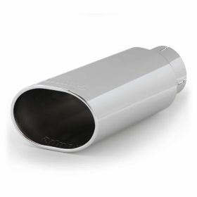 Tailpipe Tip Kit Ob Round Slash Cut Chrome 4 Inch Tube 5 X 6 X 14 inch Banks Power - 52926