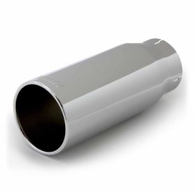 Tailpipe Tip Kit Round Straight Cut Chrome 4 Inch Tube 5 Inch X 12.5 inch Banks Power - 52930