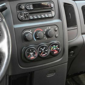 Dash Mount Gauge Pod 3 Gauge 2003-2005 Dodge Ram Black Banks Power - 63319