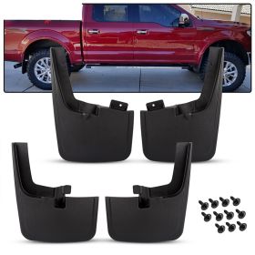 2015-2018 Ford F-150 Mud Flaps Splash Mud Guards With Fender Flares 4Pc Set - 5-BLM-FF15015FF