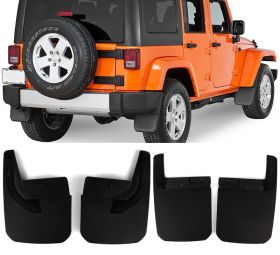 2018-2019 Jeep Wrangler Mud Flaps Splash Guard Mudguard Mudflaps 4Pc Polypropylene - 5-BLM-JW18JL
