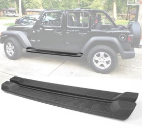 2018-2019 Jeep Wrangler JL 4DR OE Style Textured Running Boards Side Step Rail Bars - 5-RB-JWJL184OE-BK