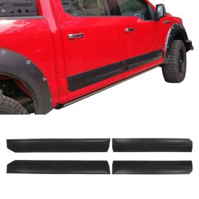 2015-2019 Ford F-150 Side Body Molding Cladding Trim ABS Black 4pcs - 5-SBM-FF15015CC