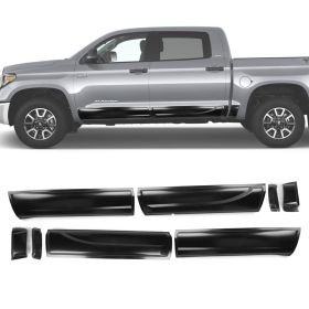 2014-2019 Toyota Tundra Side Body Molding Cladding Panel ABS Black 8pcs - 5-SBM-TTUN14CC