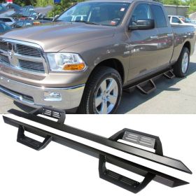 2009-2010 Dodge Ram 1500 Quad Cab Ikon V2 Style Running Boards Side Step Nerf Bars - 5-SSB-DR09QC-V2BK