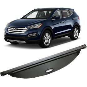 2016-2018 Hyundai Santa Fe Tonneau Cargo Shade Cover Black Polyurethane Leather - 5-TC-HYSAN16-BK