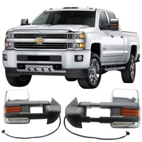 2007-2014 GMC Sierra 1500 Towing Mirror Power Heat Signal Arrow Clearance Light Chrome 2PC - 5-TM-CSV07PHLLA-C