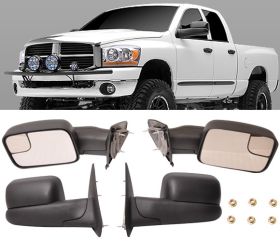 2002-2008 Dodge Ram 1500 Side View Towing Mirrors Manual LH RH - 5-TM-DR02M