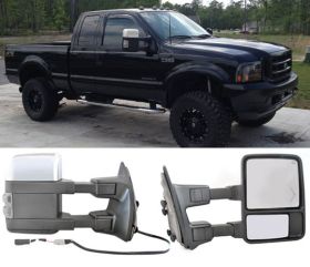2003-2007 Ford F-250 Super Duty Rear View Mirror Power Heated Turn Signal Arrow Light Chrome - 5-TM-FFSD03PHLA-C