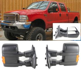 1999-2015 Ford F-250 Super Duty Tow Towing Mirrors Manual With Functional Signal Pair - 5-TM-FFSD99M-V2
