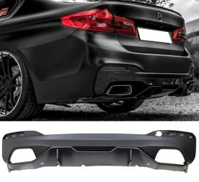 2017-2018 BMW 5-Series G30 MP Style Type 2 Cover Rear Bumper Diffuser - 8-BLR-MPG3017T2