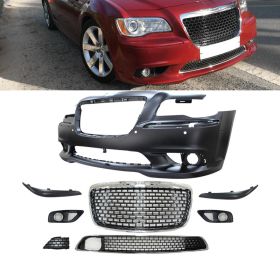 2011-2014 Chrysler 300 SRT8 Style Front Bumper Cover Grille Spoiler Bodykit Polypropylene - 8-FB-C300SRT8-PP