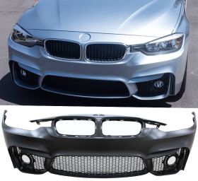 2012-2018 BMW 3-Series F30 Sedan M3 Style Front Bumper Cover Conversion With Fog Cover - 8-FB-M3F30-1213-FC