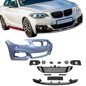 2014-2019 BMW 2-Series F22/F23 Cabrio/Coupe MP Style Front Bumper Cover Conversion W/ Fog Lights - 8-FB-MPF221418-FC
