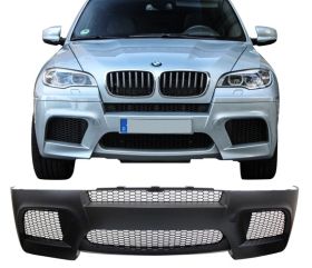 2010-2013 BMW X5 E70 X5M Style Polypropylene Front Bumper Conversion Lower Upper Grille Fender Flare - 8-FB-X5ME700713-MS
