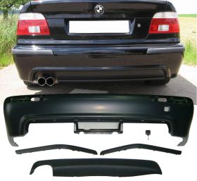 1997-2003 BMW 5-Series E39 M5 Style Rear Bumper Twin Muffler Signle Out Polypropylene - 8-RB-M5E399602-SG