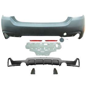 2014-2016 BMW 4-Series 428i F32 Coupe M-Performance Rear Bumper Cover Twin Dual Outlet-Polypropylene - 8-RB-MPF32-1315-TW