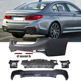2017-2018 BMW 5-Series G30 Sedan M-Tech Rear Bumper Cover Replacement Polypropylene - 8-RB-MTG3017-TW