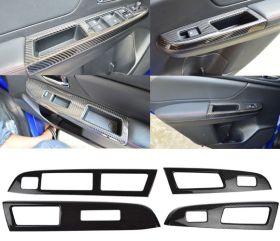 2015-2016 Subaru WRX STI OE Style Style Carbon Fiber Window Switch Panel Cover Trim 4PC - 9-C-0047