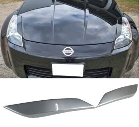 2003-2008 Nissan 350z Headlight Eyelid Eyebrow Painted #WV2 Diamond Graphite Metallic - 9-EY-0034