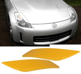 2003-2008 Nissan 350z Headlight Eyelids Eyebrows Cover Painted #E33 Yellow Pearl - 9-EY-0106-E33