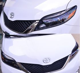 2011-2017 Toyota Sienna MP Headlight Eyelids Eyebrow Painted #1H1 Predawn Gray Mica - 9-EY-0124-1H1