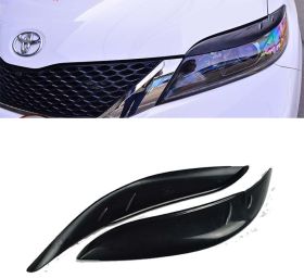 2011-2017 Toyota Sienna Unpainted Black ABS Headlight Eyelids Eyebrows Cover - 9-EY-0124