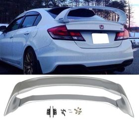 2012-2015 Honda Civic Sedan Mugen Style Trunk Spoiler Painted #NH700M Alabaster Silver Metallic - AST-HC124MU-NH700M